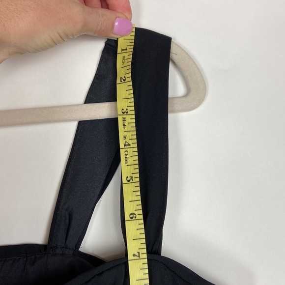 Davids Bridal 8534 Long Flowy Black Strapless Dress Bridesmaid Dress Cocktail - Picture 8 of 16